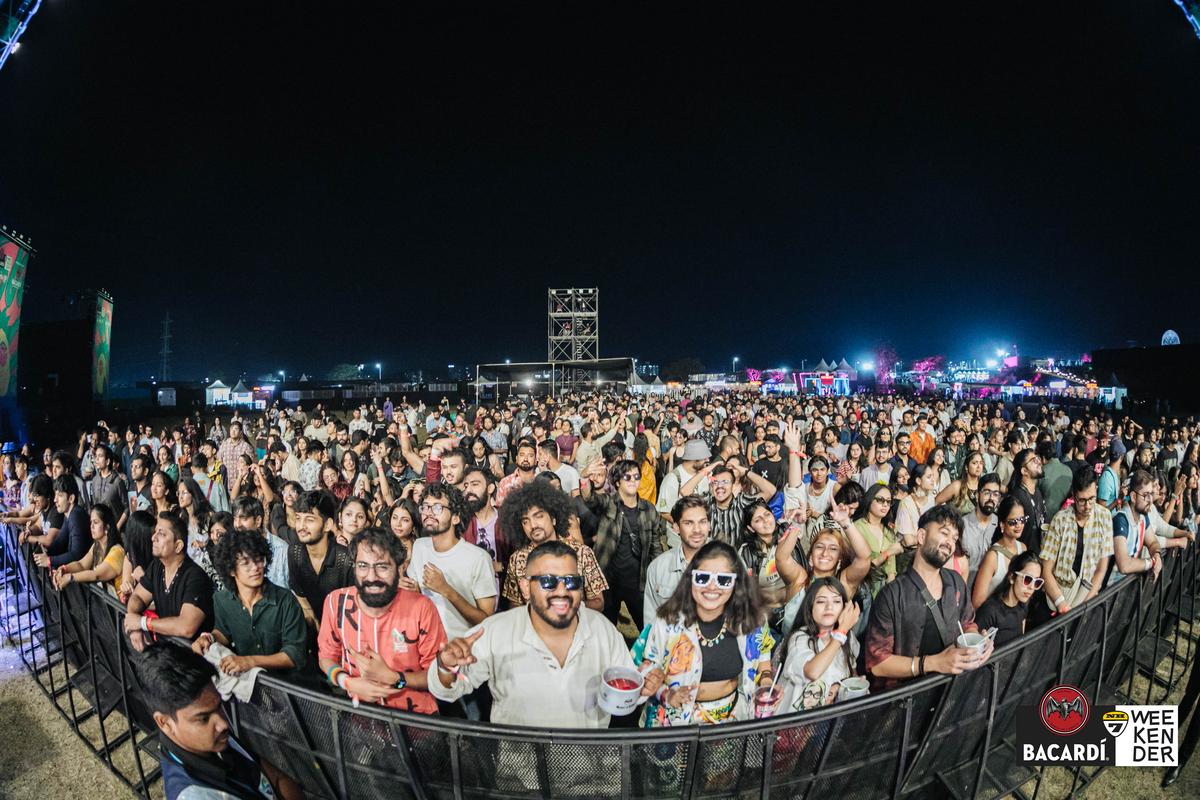 Concert goers at Bacardi NH7 Weekender, in Pune